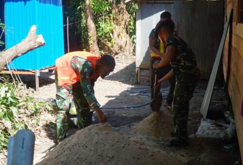 Pembangunan MCK di Desa Bandar Raya Dipercepat oleh Satgas TMMD Ke-129