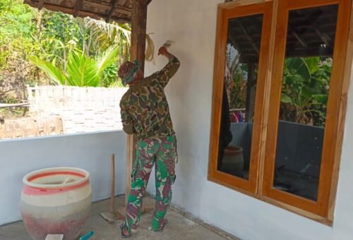 Kecantikan Visual di RTLH Dusun Bakon, Kreasi Kreatif Serda Mar Nandar