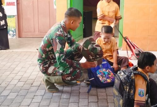 Keceriaan Anak PAUD Hiasi TMMD ke-129 Kodim 0812/Lamongan