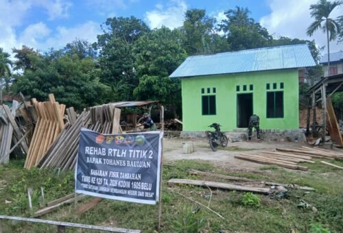 Progres Pembangunan Rumah Bapak Yohanes Baulaun di Hari Ke-22 TMMD 129