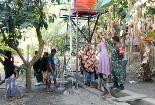 Mewujudkan Impian, Sumur Bor TMMD Ke-129 Kodim 1404/Pinrang Sediakan Air Bersih untuk Warga Tanratuo