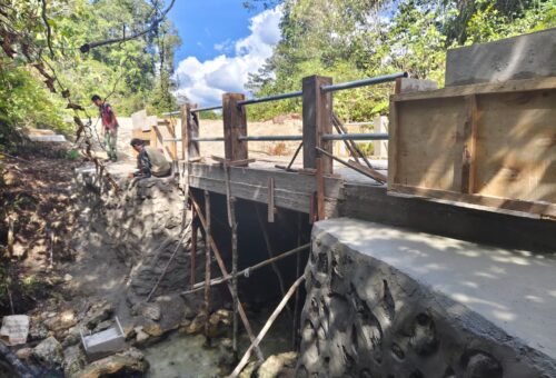 Progres Pesat Rehabilitasi Jembatan TMMD Ke-129 di Sorong Selatan