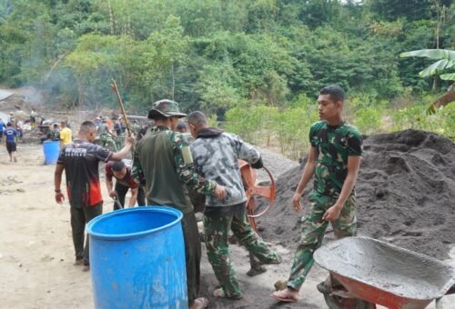 Optimasi Tiga Mesin Molen Meningkatkan Progres Pembangunan Beton TMMD Ke-129