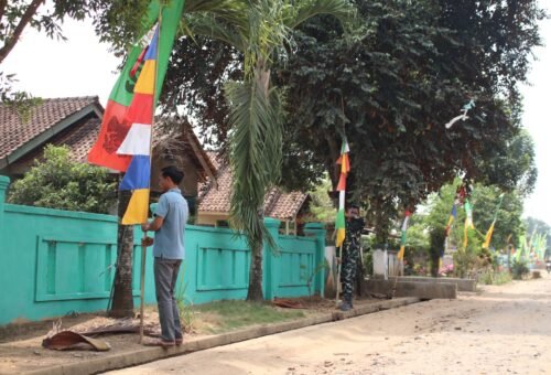 Persiapan Meriahkan HUT Ke-81 RI, Satgas TMMD Bersinergi dengan Warga Desa Baru Raharja