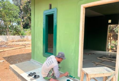 Pembangunan Rutilahu TMMD Ke-129 Kodim 0608/Cianjur Memasuki Tahap Akhir di Rumah Bapak Gilang