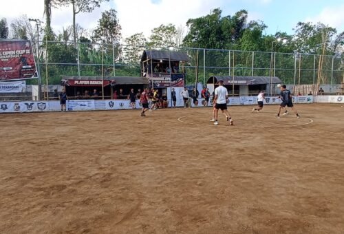 Pertandingan Futsal Penguatan Kekerabatan Satgas TMMD dan Pemuda Sekardadi
