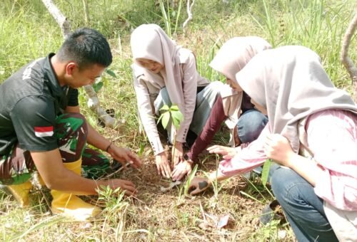 Aksi Bersama Masyarakat dalam Program TMMD, Penanaman Durian dan Alpukat di Pinang Jaya