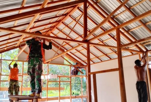 Kerja Bareng Satgas TMMD dan Masyarakat Tingkatkan Pembangunan RTLH di Kawasan Bandar Raya