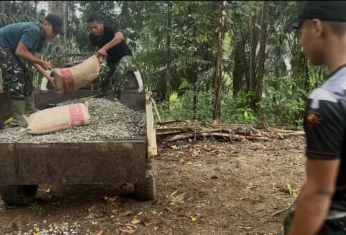 Keberlangsungan Proyek Terjaga, Satgas TMMD Ke-130 Kodim 1210/Landak Percepat Pembangunan