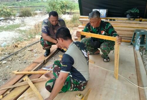 Tingkatkan Kualitas Konstruksi, Satgas TMMD ke-130 Kodim 0510/Tigaraksa Siapkan Bagesting