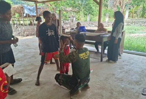 Pencegahan Stunting di Yamboi, Kolaborasi TMMD dan Dinkes Mansel Terus Berlanjut
