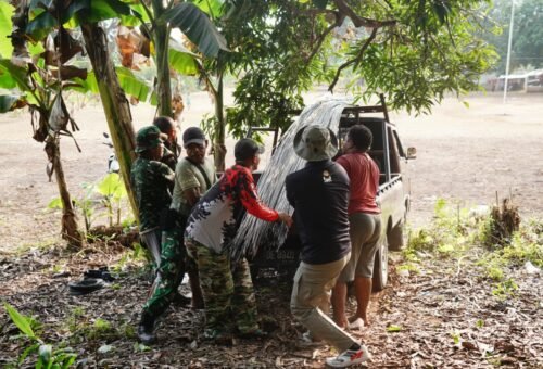 Pelaksanaan TMMD Dimulai dengan Distribusi Material ke Lokasi Pembangunan