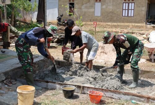Kerja Sama TNI dan Masyarakat dalam Program TMMD ke-130 di Tanah Laut